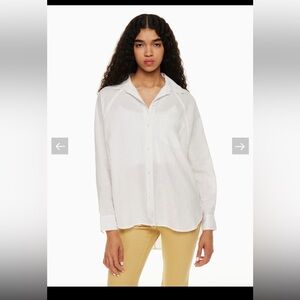 Aritzia Wilfred Free Boyfriend Linen Shirt S